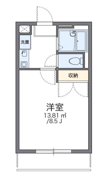 レオパレス雅(1K/2階)の間取り写真