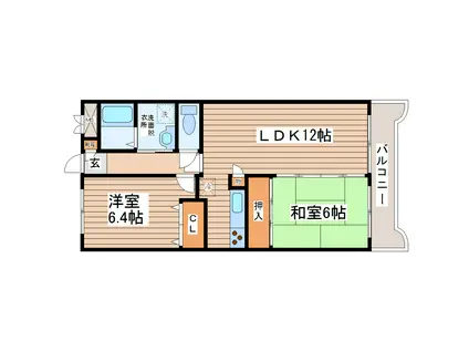 プルミエール泉(2LDK/2階)の間取り写真