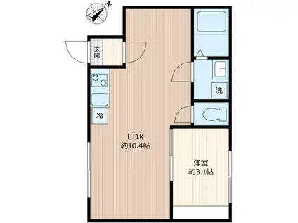 バーゼル(1LDK/1階)の間取り写真