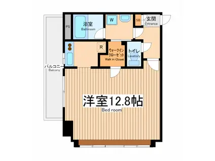 ルリオン府中駅前(1K/4階)の間取り写真