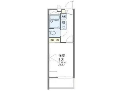 レオパレスGARDEN丘(1K/3階)の間取り写真