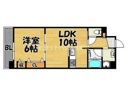 IB弐番館(1LDK/8階)の間取り写真