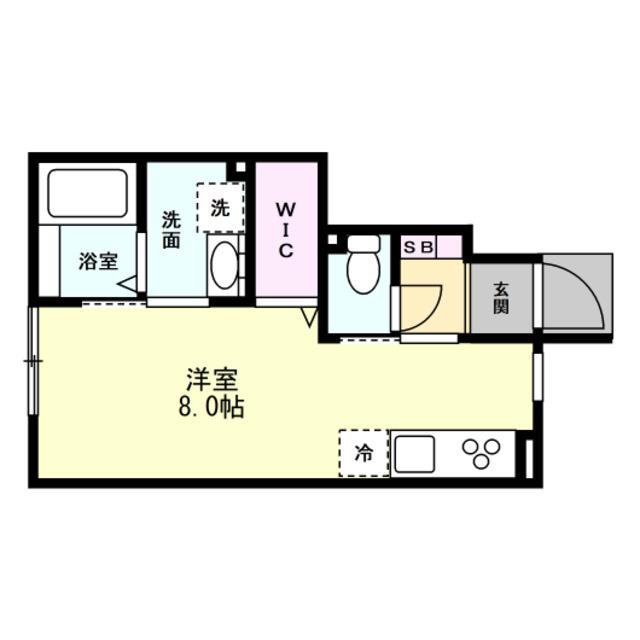 EDGEMOMENT長江(ワンルーム/1階)の間取り写真