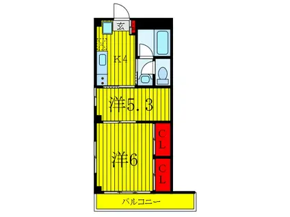 サンフェスタしらさわ(2K/2階)の間取り写真