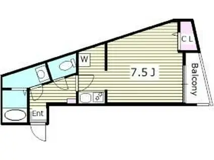 コンフォートレジデンス(ワンルーム/3階)の間取り写真