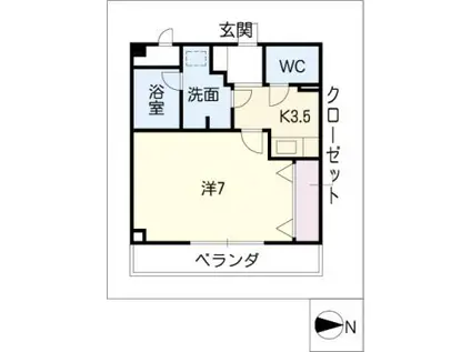 NV橋詰(1K/4階)の間取り写真