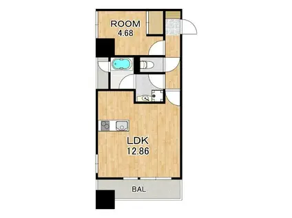 FERVORE(1LDK/3階)の間取り写真