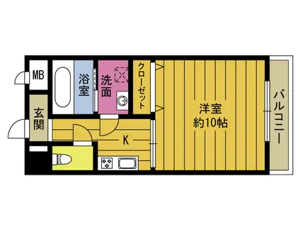 ニューワールド牧(1K/4階)の間取り写真