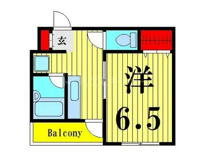 レジデンスK(1K/2階)の間取り写真