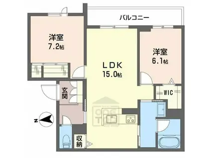 シャーメゾン ヴェルーラ(2LDK/3階)の間取り写真