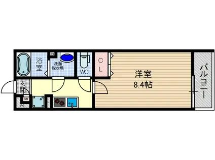 リブリ・サナップJR茨木(1K/2階)の間取り写真