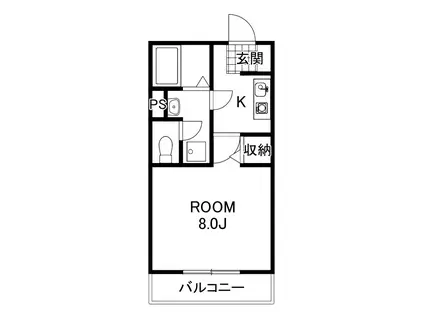 ボナールアーク(1K/1階)の間取り写真