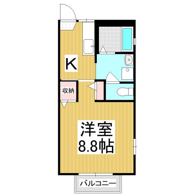 サンマルコ吉澤 D(1K/2階)の間取り写真