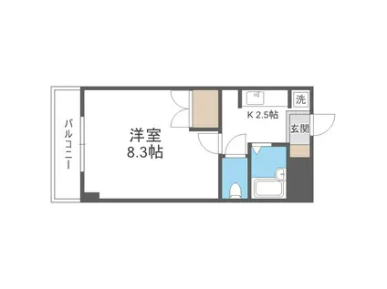 ウイングス学園通 N館(1K/3階)の間取り写真