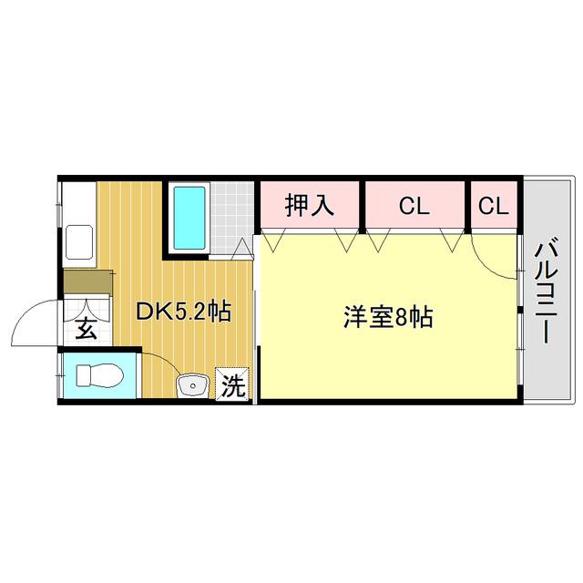 日の出マンション(1DK/2階)の間取り写真