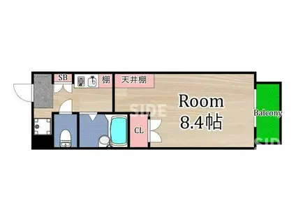 ウェスティン18(1K/1階)の間取り写真