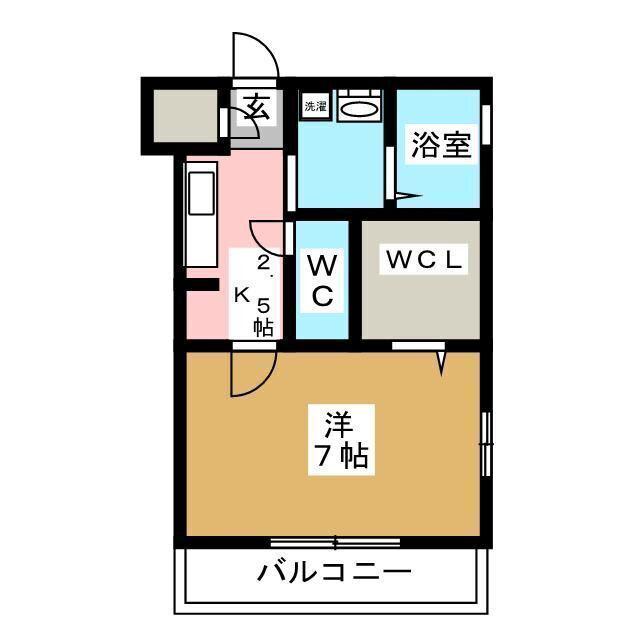 ボナール(1K/2階)の間取り写真