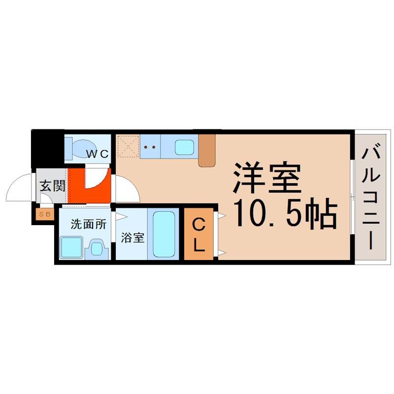 ソラナ平安(ワンルーム/2階)の間取り写真