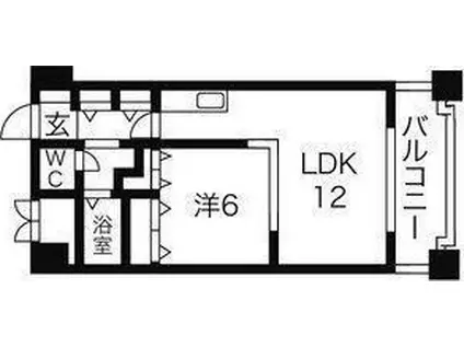セゾンドブランシェ南3条(1LDK/5階)の間取り写真