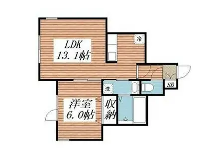 GLANZ信濃(1LDK/2階)の間取り写真