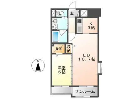 あいさきがけ(1LDK/2階)の間取り写真