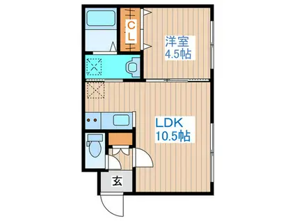 CASA EINA(1LDK/4階)の間取り写真