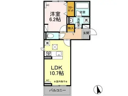 ラナンキュラス(1LDK/1階)の間取り写真