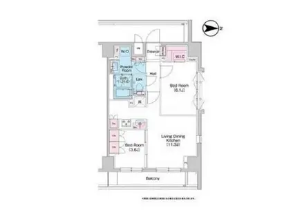 コンフォリア世田谷上馬(2LDK/9階)の間取り写真