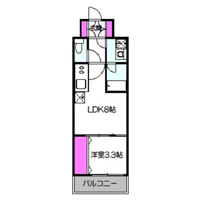 スプランディッドあびこ駅前DUE(1LDK/5階)の間取り写真