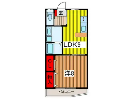 リーフハウス元町(1LDK/2階)の間取り写真