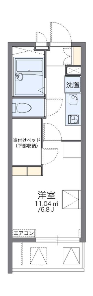 レオパレスひまわり荘(1K/2階)の間取り写真