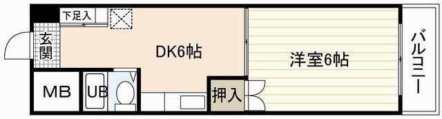 第1原本ビル(1DK/3階)の間取り写真
