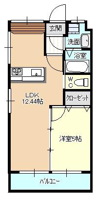 キトウハイツ(1LDK/2階)の間取り写真