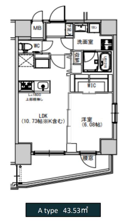 S-RESIDENCE千住大橋(1LDK/3階)の間取り写真