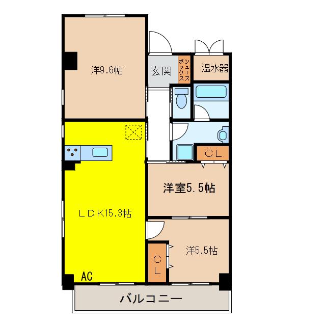 レジデンスタツミ二番館(3LDK/2階)の間取り写真