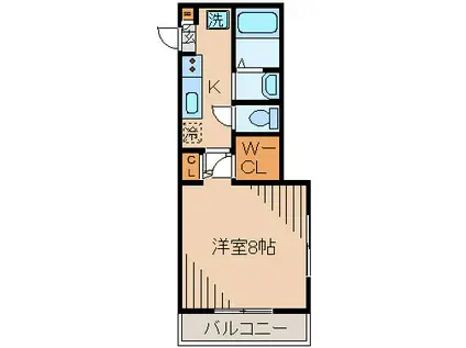 ソレイユ(1K/1階)の間取り写真