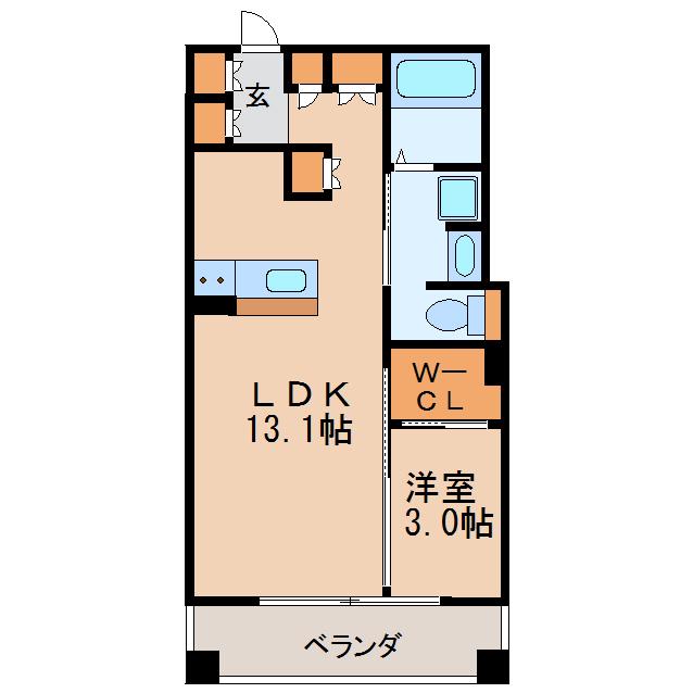 LASANTE東桜(1LDK/7階)の間取り写真