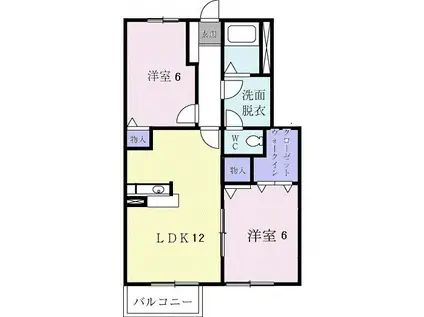 メゾンド・エスポワール壱番館(2LDK/1階)の間取り写真