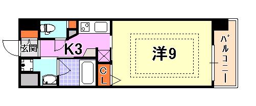 ベルフェリーク新神戸(1K/5階)の間取り写真