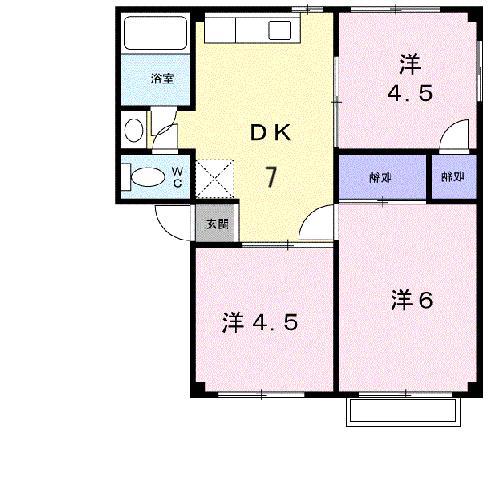 メゾンきんごろーB棟(3DK/2階)の間取り写真
