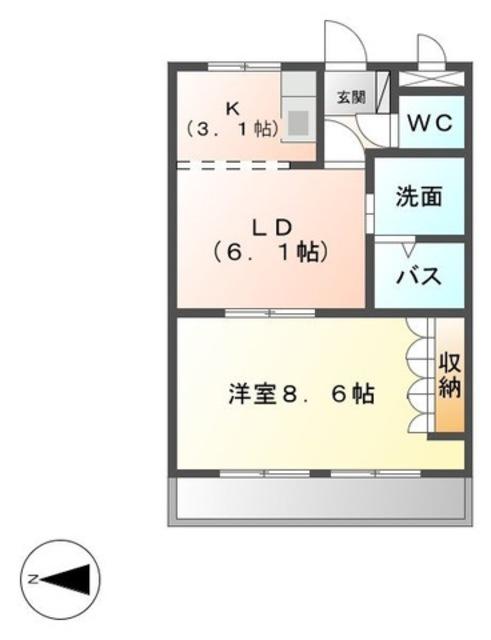 LIVELY HEIM(1LDK/2階)の間取り写真