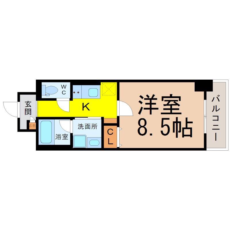 THE FIRST ONE 金山(1K/3階)の間取り写真