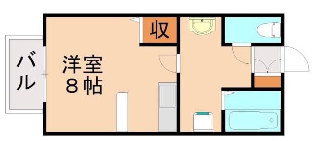 グレース6(ワンルーム/1階)の間取り写真
