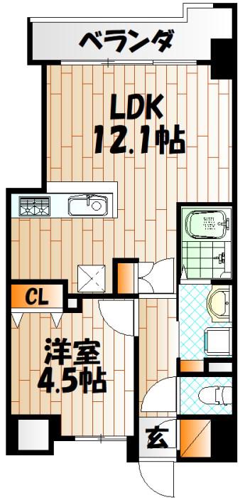 アースコートYS CITY室町(1LDK/10階)の間取り写真