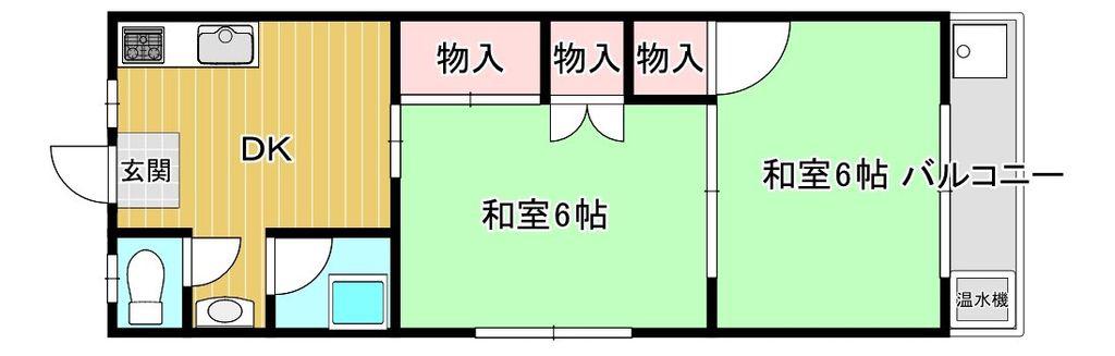 イヌイマンション(2DK/3階)の間取り写真