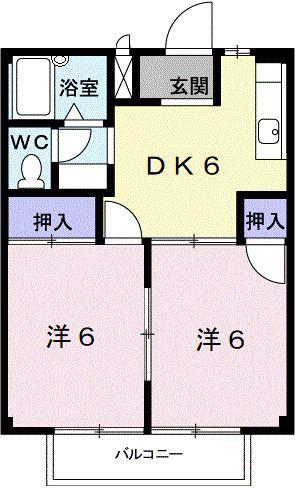アーバンハイツ(2DK/2階)の間取り写真