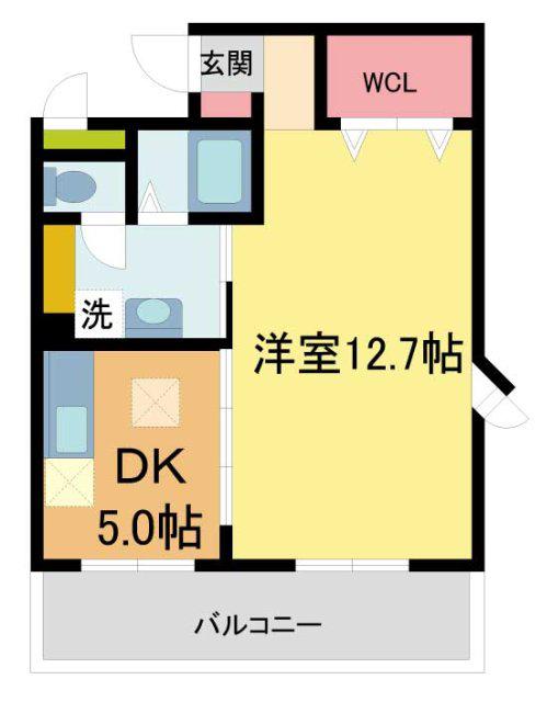 ディアコート口酒井(1DK/1階)の間取り写真