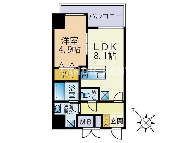 NEW LA LUCE(1LDK/8階)の間取り写真