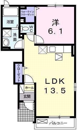 エテルノ・神山(1LDK/1階)の間取り写真