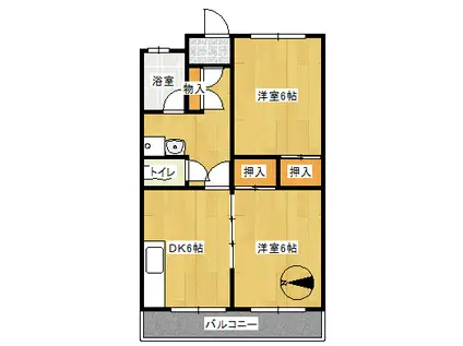 エクセルフォルム新越谷(2DK/2階)の間取り写真